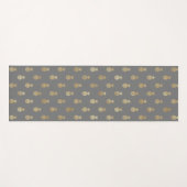 Tapis De Yoga Élégant Motif gris et d'ananas or (Devant (Horizontal))