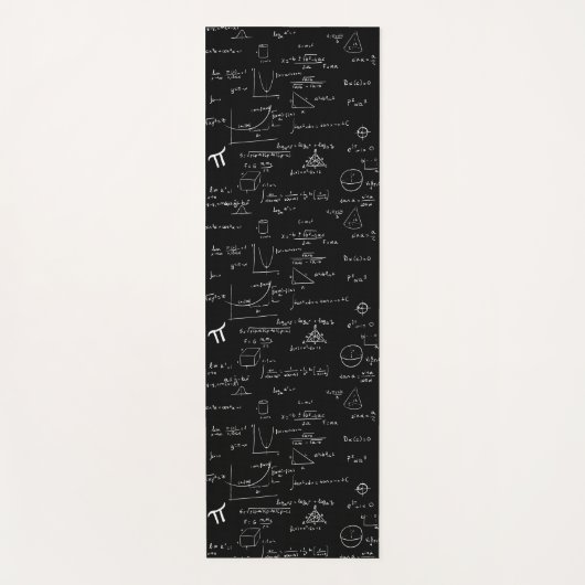Tapis De Yoga Élégant noir blanc mathématique formules équations (Devant)