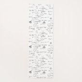 Tapis De Yoga Élégant noir blanc mathématique formules équations (Dos)