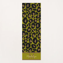 Elegant olive green and black leopard Monogrammed