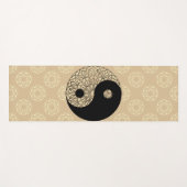 Tapis De Yoga Elégant or et noir Yin Yang (Devant (Horizontal))