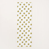 Tapis De Yoga Élégant or étoiles motif blanc (Dos)