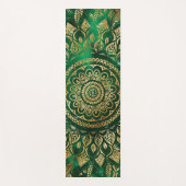 Tapis De Yoga Élégant or vert Mandala Floral (Devant)