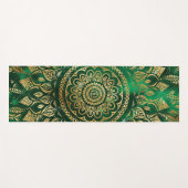 Tapis De Yoga Élégant or vert Mandala Floral (Devant (Horizontal))