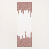 Tapis De Yoga Élégant Parties scintillant  Rose Monogramme or Sc (Dos)
