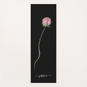 Tapis De Yoga Elegant Pink Rose on Black (Devant)