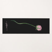 Tapis De Yoga Elegant Pink Rose on Black (Devant (Horizontal))