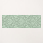 Tapis De Yoga Élégant Romantique Chic Floral Damask-Sage Vert (Devant (Horizontal))