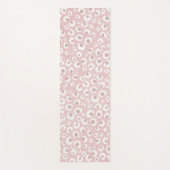 Tapis De Yoga Élégant Rose Empreinte de léopard or Motif blanc (Devant)