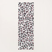Tapis De Yoga Élégant Rose Léopard Noir Motif (Dos)