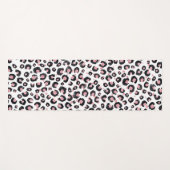 Tapis De Yoga Élégant Rose Léopard Noir Motif (Devant (Horizontal))