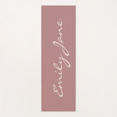 Tapis De Yoga Élégant Rose manuscrit Nom de script personnalisé (Devant)