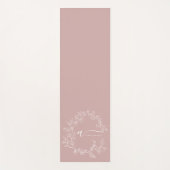 Tapis De Yoga Élégant rose moderne Script Girly Monogramme Nom (Devant)