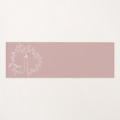 Tapis De Yoga Élégant rose moderne Script Girly Monogramme Nom (Devant (Horizontal))