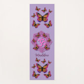 Tapis De Yoga Elégant rose ohm design papillons rose (Devant)