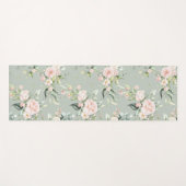Tapis De Yoga Élégant rose rose Eucalyptus Sage Vert (Devant (Horizontal))