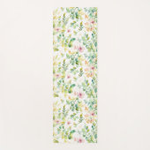 Tapis De Yoga Elégant vert fleurs sauvages d'aquarelle (Devant)
