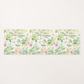 Tapis De Yoga Elégant vert fleurs sauvages d'aquarelle (Devant (Horizontal))