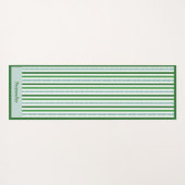 Tapis De Yoga Elégant vert Silver Stripe Zen Yoga Namaste (Dos (Horizontal))