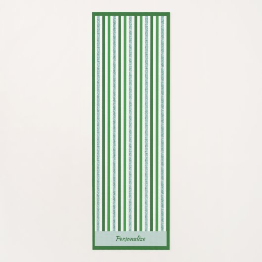 Tapis De Yoga Elégant vert Silver Stripe Zen Yoga Namaste (Devant)