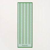 Tapis De Yoga Elégant vert Silver Stripe Zen Yoga Namaste (Dos)