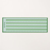 Tapis De Yoga Elégant vert Silver Stripe Zen Yoga Namaste (Devant (Horizontal))