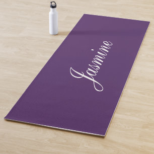 Tapis De Yoga Élégant violet foncé Nom personnalisé Yoga Mat