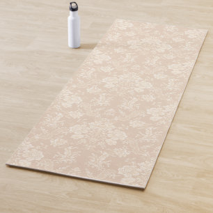 Tapis De Yoga Élégante crème-créme-damas romantique chic flo