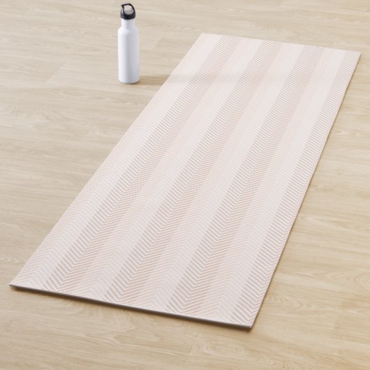 Tapis De Yoga Elégante Crème Herringbone Zig Zag (En situation)