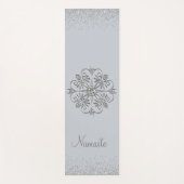 Tapis De Yoga Élégante Glitterie Argent (Devant)