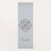 Tapis De Yoga Élégante Glitterie Argent (Dos)