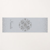 Tapis De Yoga Élégante Glitterie Argent (Devant (Horizontal))