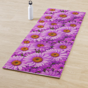 Tapis De Yoga Élégante marguerite florale magenta rose foncé