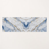 Tapis De Yoga Elégante motif en granit bleu blanc (Devant (Horizontal))