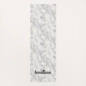 Tapis De Yoga Elégante Pierre de marbre noir blanc (Dos)