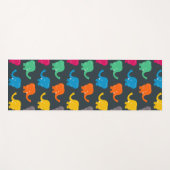 Tapis De Yoga éléphants colorés (Devant (Horizontal))