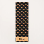 Tapis De Yoga Eléphants roses personnels Motif or (Devant)