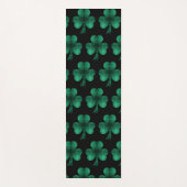 Tapis De Yoga Emerald Green Sparkles Shamrock motif noir (Devant)