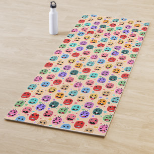 Tapis De Yoga Émotions Visages colorés