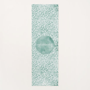 Tapis De Yoga Empreinte de léopard blanc à la menthe