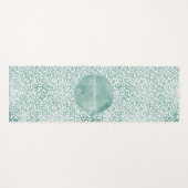 Tapis De Yoga Empreinte de léopard blanc à la menthe (Devant (Horizontal))