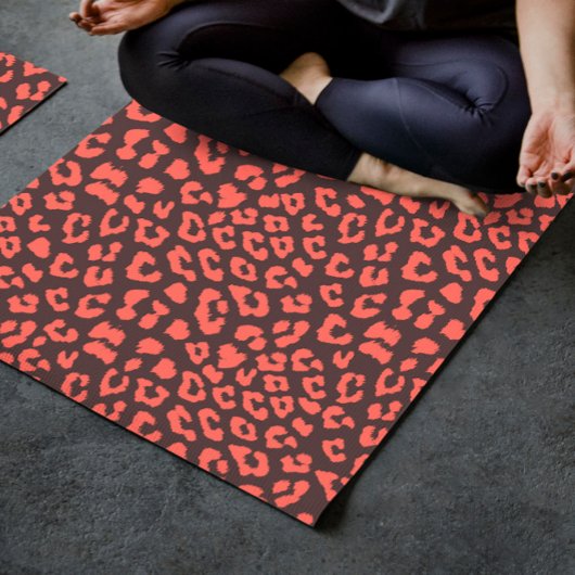 Tapis De Yoga Empreinte de léopard Brown de corail
