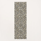 Tapis De Yoga Empreinte de léopard noir glam or (Devant)
