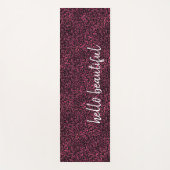 Tapis De Yoga Empreinte de léopard noir rose glam (Devant)