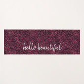 Tapis De Yoga Empreinte de léopard noir rose glam (Devant (Horizontal))