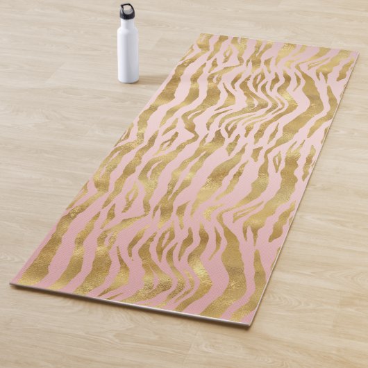 Tapis De Yoga Empreinte de léopard Ombre or rose         (En situation)