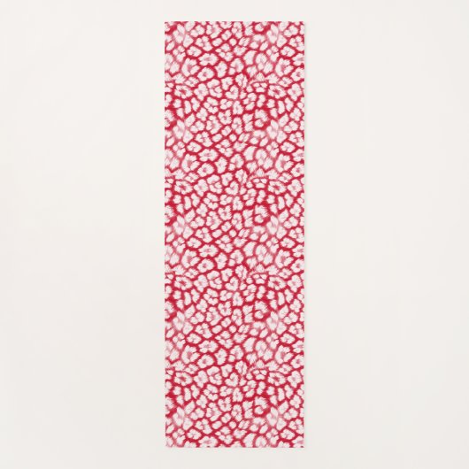 Tapis De Yoga Empreinte de léopard rouge et blanc (Devant)