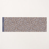 Tapis De Yoga Empreinte de léopard sauvage - Bleu et Brown - Yog (Devant (Horizontal))