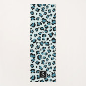 Tapis De Yoga Empreinte de léopard, Spots, léopard bleu, Monogra (Devant)