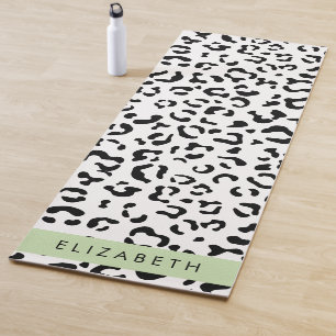 Tapis De Yoga Empreinte de léopard, Spots, Noir Et Blanc, Votre